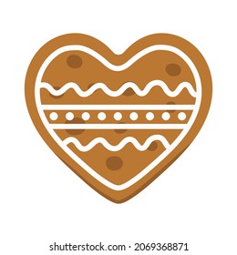 cookies with icing in the shape of a heart, Christmas gingerbread