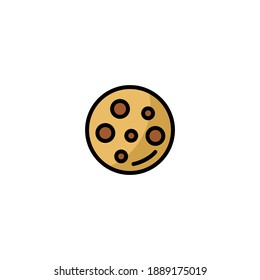 Cookies icon. Bakery icon. Simple, outline, black, flat, color.