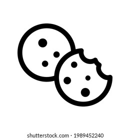 Cookies icon. Black icon. Vector illustration. Chocolate Chip Cookies icon.