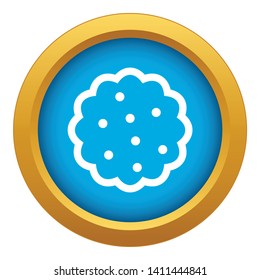 Cookies icon blue vector isolated on white background for any design