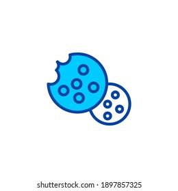 Cookies icon. Icon for cafe and restaurant in blue style.