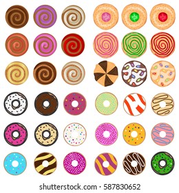 Cookies, cookies icon, donuts, donuts realistic, Cake, sweet, sweets. Flat design, vector illustration, vector.