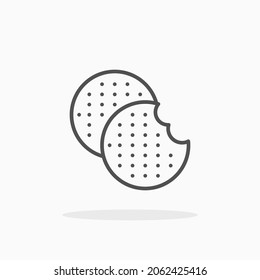 Cookies icon. Editable Stroke and pixel perfect. Outline style. Vector illustration. Enjoy this icon for your project.