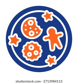 Ilustración vectorial de relleno de iconos de cookies