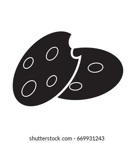 cookies icon flat black