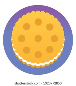 Cookies icon in flat design 