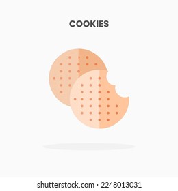 Cookies icon flat. Vector illustration on white background. Can used for web, app, digital product, presentation, UI and many more.