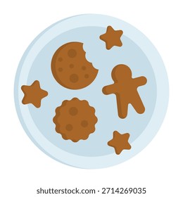 Ilustración vectorial plana del icono de las galletas