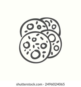 Cookies Symbol, einzelne handgezeichnete Symbol Thema Bäckerei