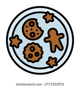 Ilustración vectorial de color de línea de icono de cookies