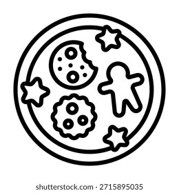 Ilustración vectorial de la línea de iconos de cookies