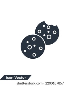 cookies icon logo vector illustration. chocolate chip cookies symbol template for graphic and web design collection