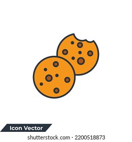 ilustración vectorial del logotipo del icono de cookies. plantilla de símbolo de cookies de chip de chocolate para colección de diseño gráfico y web