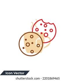 cookies icon logo vector illustration. chocolate chip cookies symbol template for graphic and web design collection