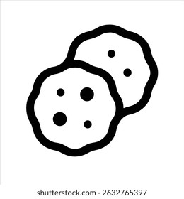 cookies icon modern illustration art design black and white silhouette with bold outline 
