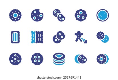 Cookies icon set. Duotone color. Vector illustration. Containing cookies, cookie, biscuit, icedvovo.