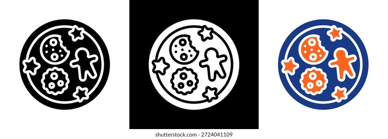 Conjunto de iconos de cookies Ilustración vectorial de glifo