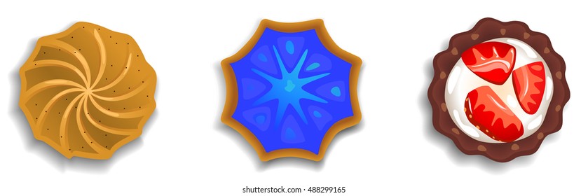 Cookies icon set - Illustration