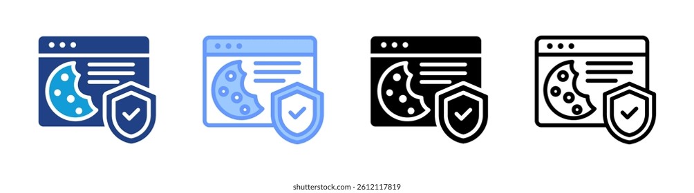 Cookies icon set multiple style collection