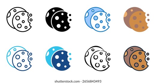 Cookies icon set multiple style collection 
