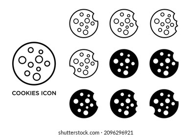 conjunto de iconos de cookies plantilla de diseño vectorial en fondo blanco