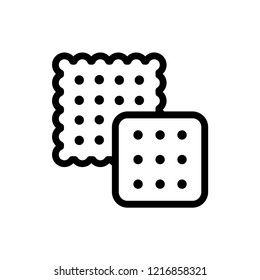 Cookies Icon. Sign Vector Cookie on Line Art. Thin Line Drawing and White Background Biscuit Symbol. EPS 10.