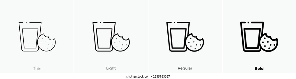 cookies icon. Thin, Light Regular And Bold style design isolated on white background