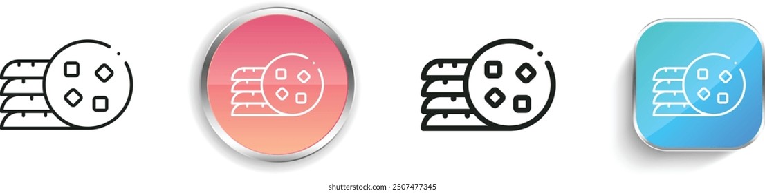 cookies icon. Thin Linear, Regular and Button Style Design Isolated On White Background