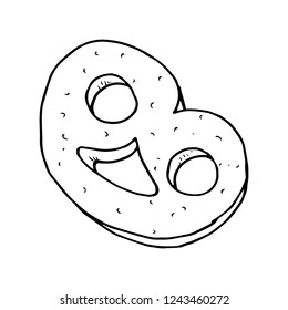 Cookies icon. Vector illustration of cookies. Hand drawn.