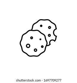 cookies icon vector illustration outline style design. solated on white background