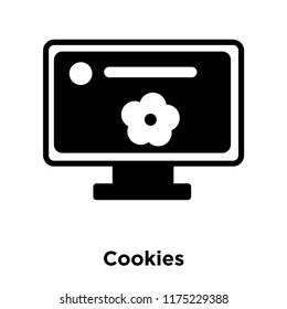 Cookies icon vector isolated on white background, logo concept of Cookies sign on transparent background, filled black symbol