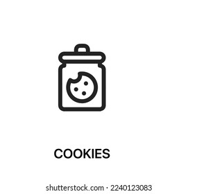 cookies icon vector. Linear style sign for mobile concept and web design. cookies symbol illustration. Pixel vector graphics - Vector.