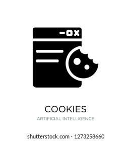 cookies icon vector on white background, cookies trendy filled icons from Artificial intelligence collection, cookies simple element illustration