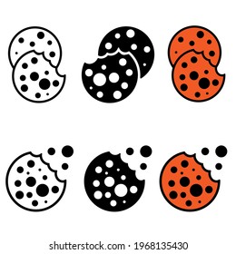 Cookies icon vector set. bakery products illustration sign collection. food symbol or logo. 