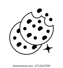 Cookies icon with white background vector stock illustration