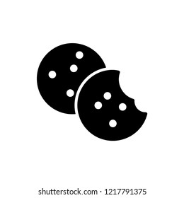Cookies Icon within Glyph Style. Meal Symbol for Info Graphics, Design Elements, Websites, Presentation and Application - Vector.