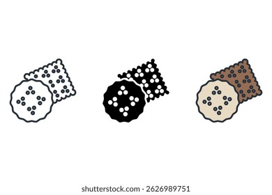 cookies icons isolated on White Background. Flat style design