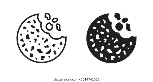 Cookies icons set in flat style. Tasty biscuits vector illustration on isolated background. Chocolate bakery sign business concept.