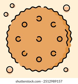 Cookies Illustration Flat Design Style, Perfect for Dessert Theme Design