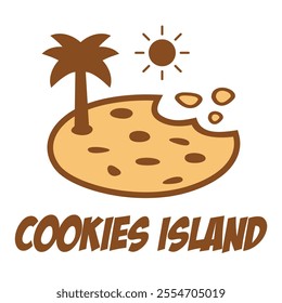 cookies island flat minimalist logo design