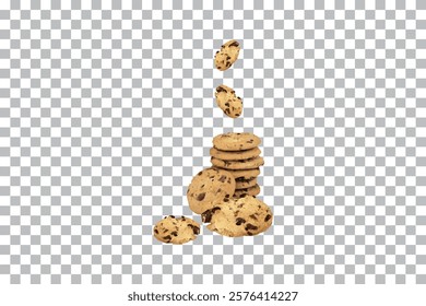 Cookies isolated on transparent background