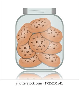 Cookies In A Jar Cookie Jar Glass Vector Illustration