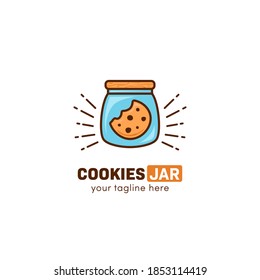 Cookies Jar Cookie Logo Inside Glass Jar Icon Symbol Vector Template