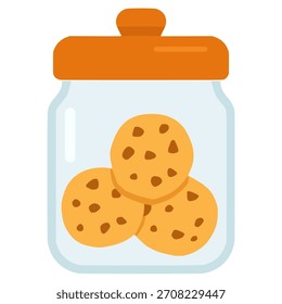 Galletas en un diseño de Plantilla de Ilustración vectorial de color plano del tarro