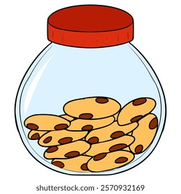 cookies jar illustration hand drawn isolated vector