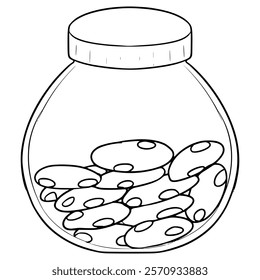 cookies jar illustration hand drawn outline vector