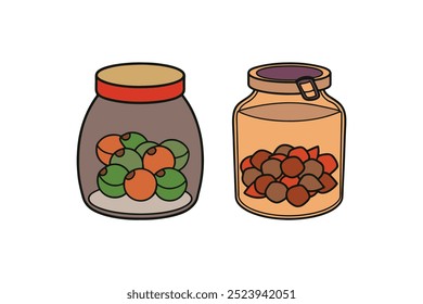 Cookies in jar isolated - delicious food vector illustration for sweet treat design and culinary inspiration