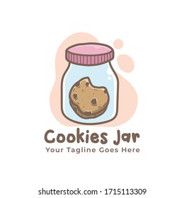 cookies in jar logo design hand drawn illustration template vector