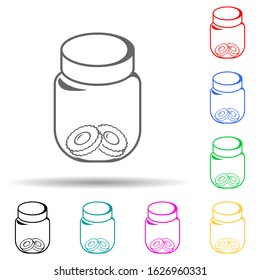cookies in a jar multi color style icon. Simple thin line, outline vector of bakery shop icons for ui and ux, website or mobile application