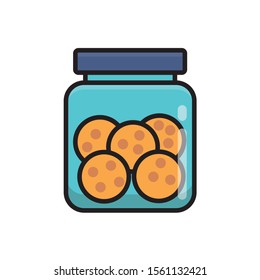 Cookies in jar vector illustration isolated on white background. Cookies clip art 